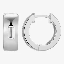 Mens 5/8 CT. T.W. Cubic Zirconia Sterling Silver 15.1mm Hoop Earrings