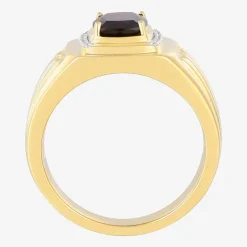 Mens 1/10 CT. T.W. Genuine Red Garnet 14K Gold Over Silver Fashion Ring