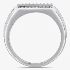 Mens 1/2 CT. T.W. Lab Grown White Diamond Sterling Silver Cluster Fashion Ring