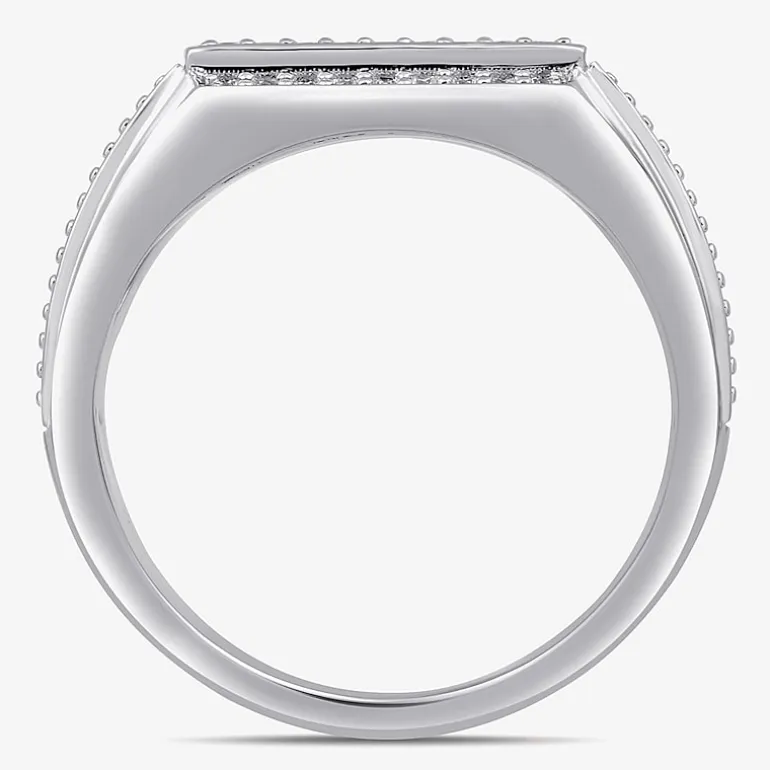 Mens 1/2 CT. T.W. Lab Grown White Diamond Sterling Silver Cluster Fashion Ring