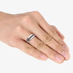 Mens 1 CT. T.W. Natural Black Diamond Sterling Silver Fashion Ring