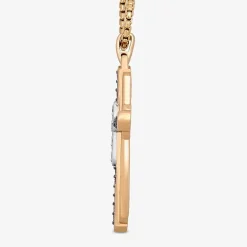 Mens 1/2 CT. T.W. Natural Champagne Diamond 14K Gold Over Silver Sterling Silver Cross 22 Inch Pendant Necklace