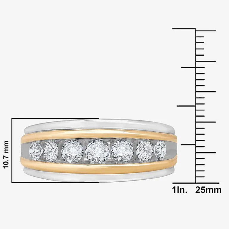 Mens 1 CT.T.W. Natural Diamond 10K Two-Tone Gold Band Ring