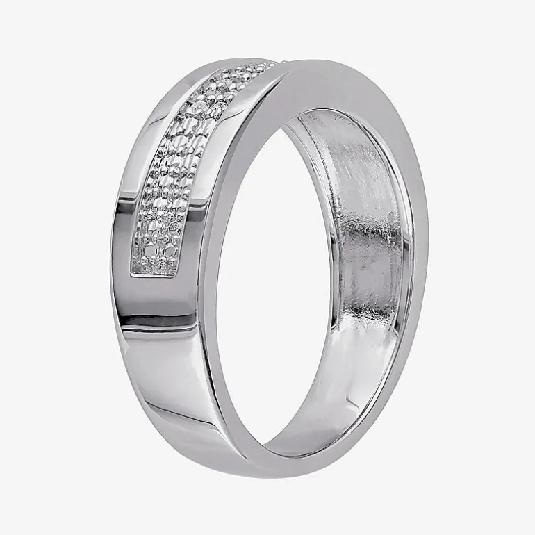 Mens 1/10 CT.T.W. Natural Diamond Wedding Band