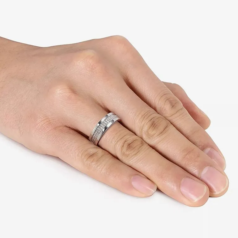Mens 1/10 CT.T.W. Natural Diamond Wedding Band