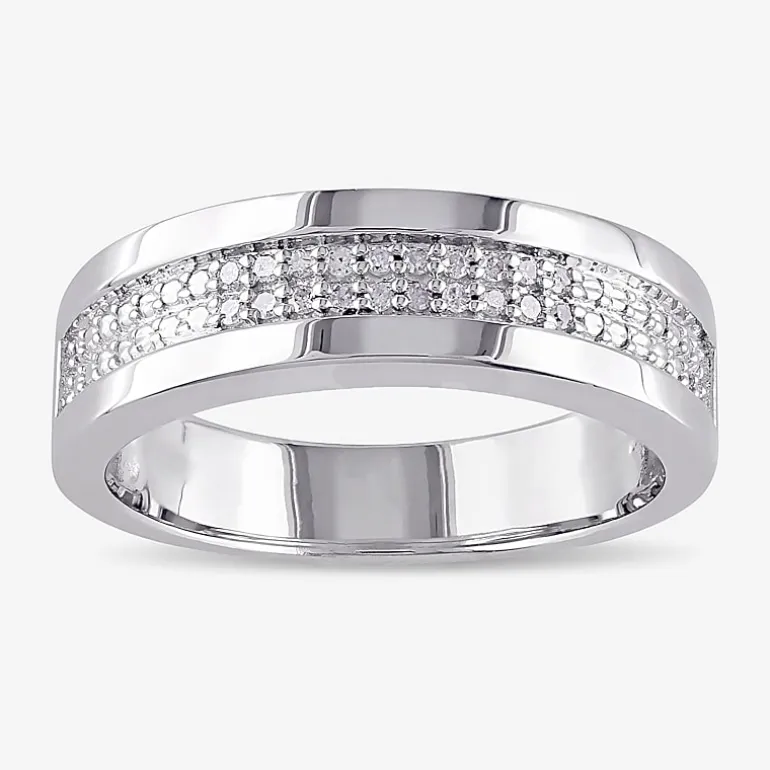 Mens 1/10 CT.T.W. Natural Diamond Wedding Band