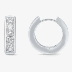 Mens 1 CT. T.W. Natural White Diamond 10K Gold 15mm Hoop Earrings
