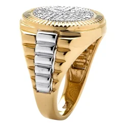 Mens 1/6 CT. T.W. Natural White Diamond 18K Gold Over Silver Fashion Ring
