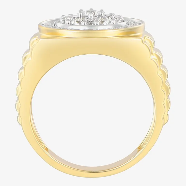 Mens 1 3/4 CT. T.W. Natural White Diamond 14K Gold Over Silver Fashion Ring