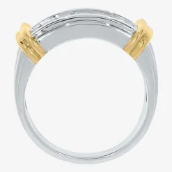 Mens 1 CT. T.W. Natural White Diamond 14K Gold Over Silver Sterling Silver Fashion Ring