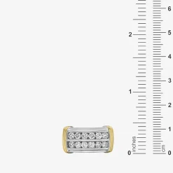 Mens 1 CT. T.W. Natural White Diamond 14K Gold Over Silver Sterling Silver Fashion Ring
