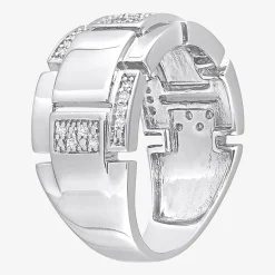 Mens 1/4 CT. T.W. Natural White Diamond Sterling Silver Fashion Ring