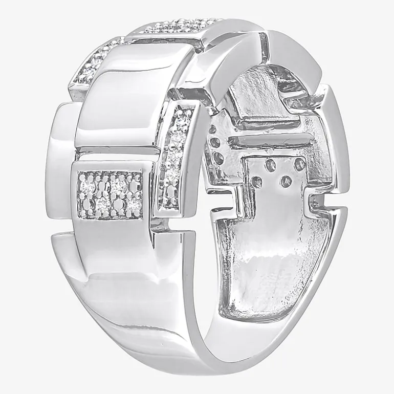 Mens 1/4 CT. T.W. Natural White Diamond Sterling Silver Fashion Ring