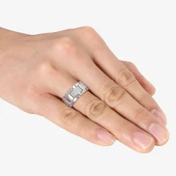 Mens 1/4 CT. T.W. Natural White Diamond Sterling Silver Fashion Ring