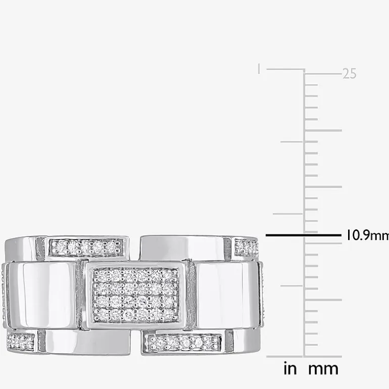 Mens 1/4 CT. T.W. Natural White Diamond Sterling Silver Fashion Ring