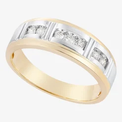 Mens 1/4 CT. T.W. Natural White Diamond 10K Gold Wedding Band