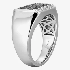 Mens 1 1/5 CT. T.W. Simulated Cubic Zirconia Sterling Silver Round Fashion Ring