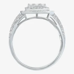 Mens Cubic Zirconia Sterling Silver Square Fashion Ring