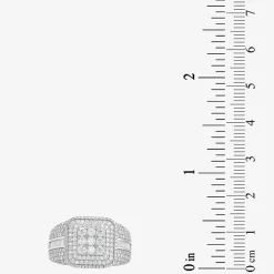Mens Cubic Zirconia Sterling Silver Square Fashion Ring