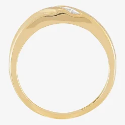 Mens Diamond-Accent Band in 10K Gold