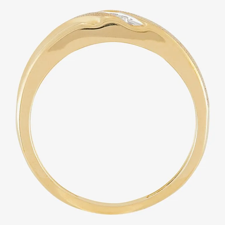 Mens Diamond-Accent Band in 10K Gold