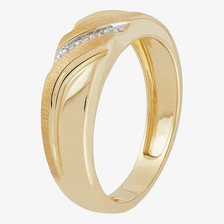 Mens Diamond-Accent Band in 10K Gold