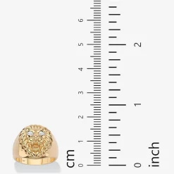 Mens Diamond Accent Natural White Diamond 18K Gold Over Silver Fashion Ring