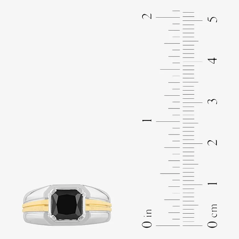 Mens Genuine Black Onyx Sterling Silver Fashion Ring