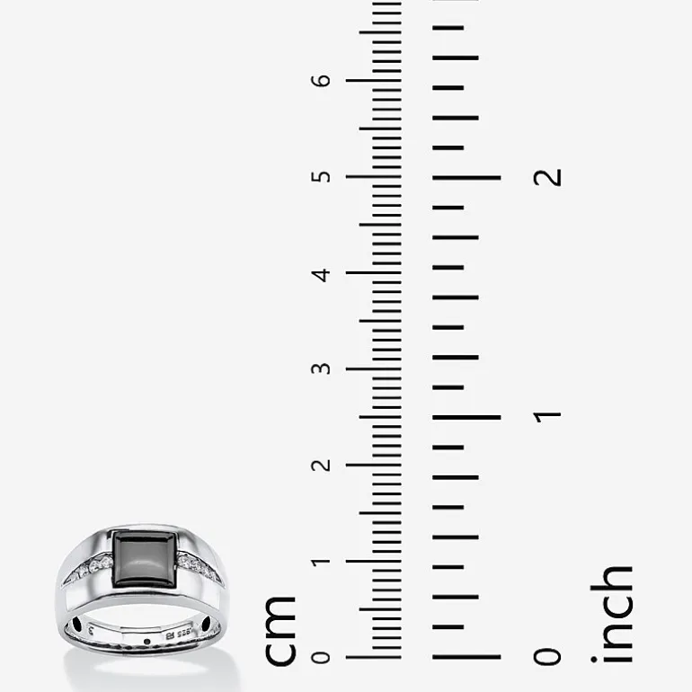 Mens Genuine Gray Hematite Fashion Ring