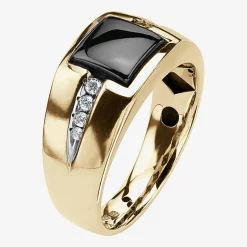 Mens Genuine Gray Hematite Fashion Ring