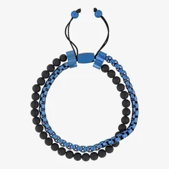 Mens Genuine Stone Beaded Bracelet