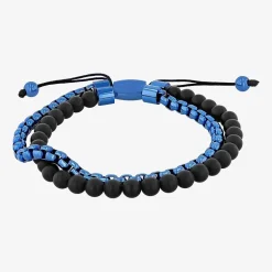 Mens Genuine Stone Beaded Bracelet