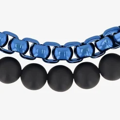 Mens Genuine Stone Beaded Bracelet