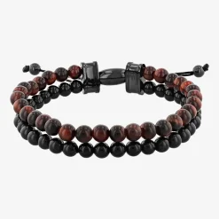 Mens Genuine Stone Beaded Bracelet