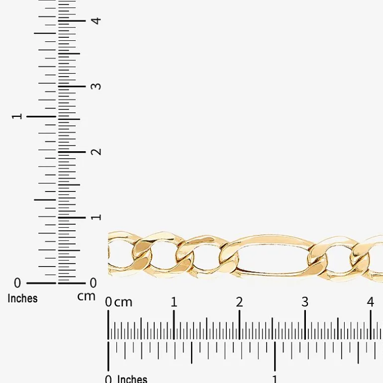 Mens 14K Gold 22 Inch Figaro Chain Necklace