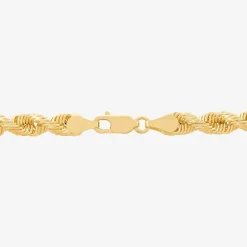 Mens 10K Gold 8 1/2 Inch Hollow Rope Chain Bracelet