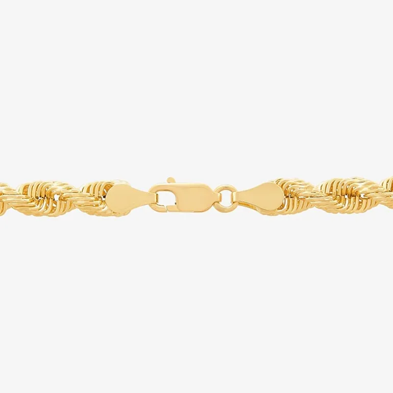 Mens 10K Gold 8 1/2 Inch Hollow Rope Chain Bracelet