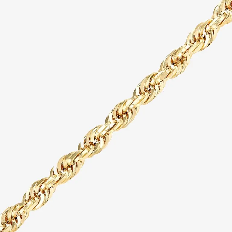 Mens 14K Gold 24 Inch Rope Chain Necklace