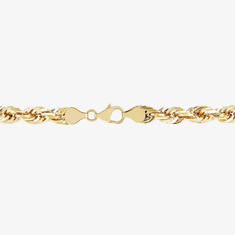 Mens 14K Gold 24 Inch Rope Chain Necklace