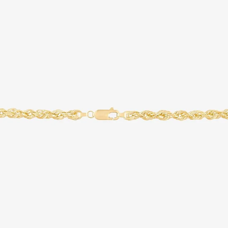 Mens 14K Gold 24 Inch Rope Chain Necklace