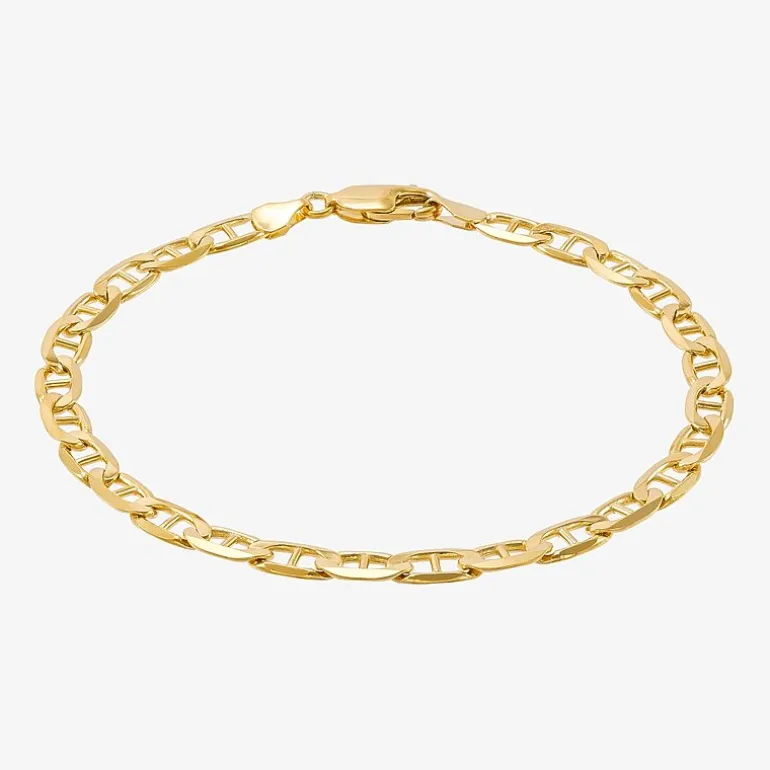 Mens 14K Gold 8 1/2 Inch Solid Link Chain Bracelet