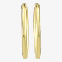 Mens 14K Gold 12mm Round Hoop Earrings