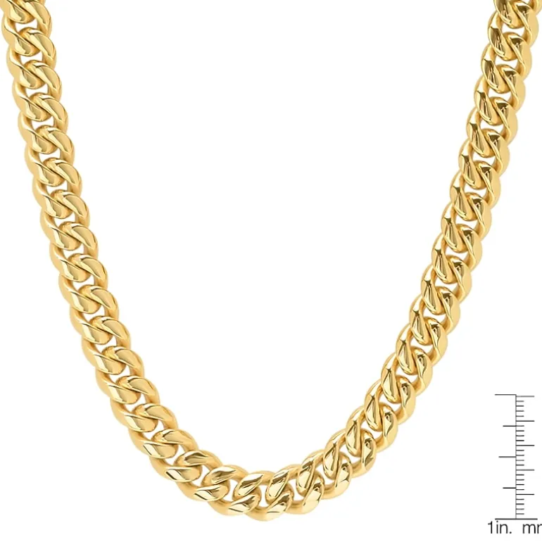 Mens 18K Gold Over Stainless Steel Hypoallergenic 30 Inch Box Chain Necklace