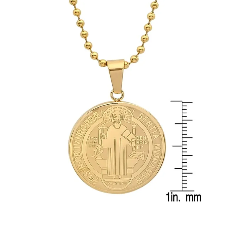 Mens 18K Gold Over Stainless Steel Hypoallergenic 30 Inch Box Chain Necklace