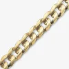 Mens 10K Yellow Gold 9" Curb Bracelet