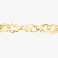 Mens 10K Yellow Gold 9" Curb Bracelet