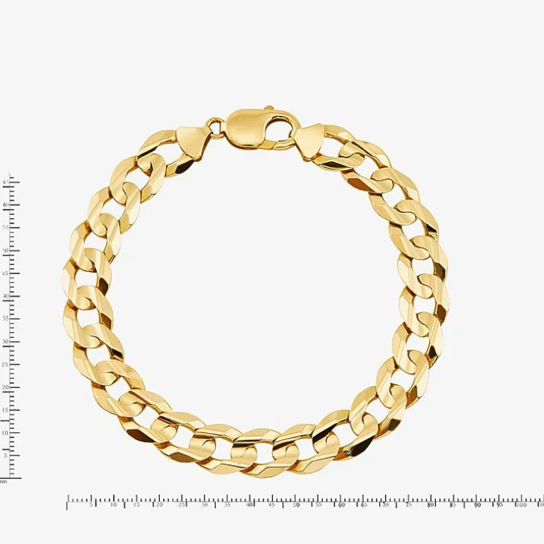 Mens 10K Yellow Gold 9" Curb Bracelet