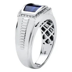 Mens Lab Created Blue Sapphire Fashion Ring