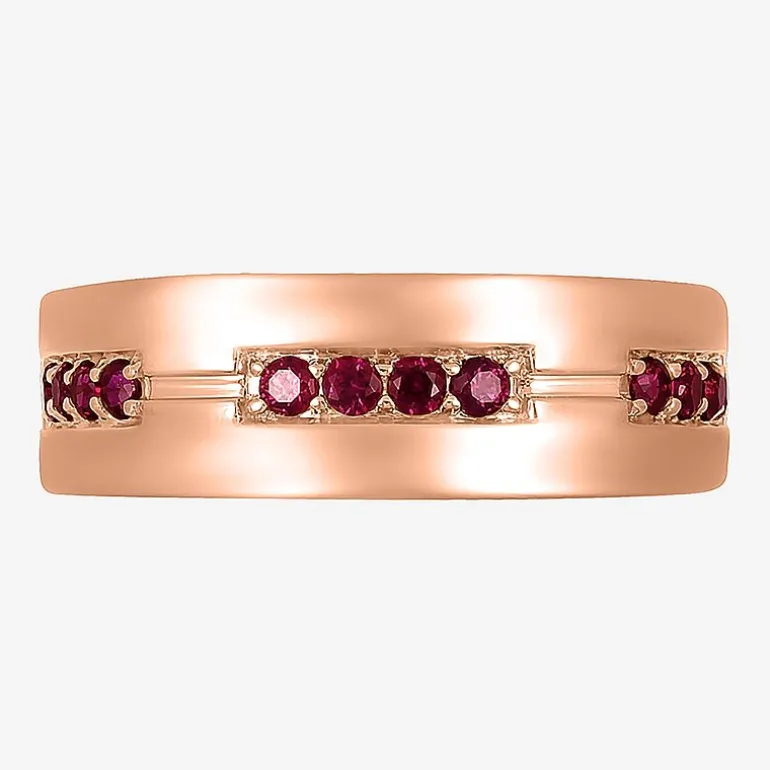 Mens Lab Created Red Ruby 10K Gold Fashion Ring