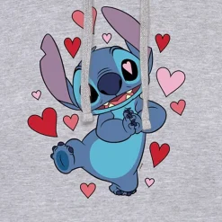 Mens Long Sleeve Lilo & Stitch Valentine's Day Hoodie